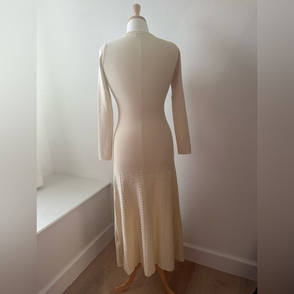 Sandro Womens Naturels Button-embellished Knitted Maxi Dress In Cream - Picture 16 of 16